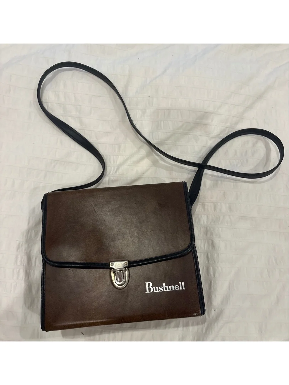 Vintage Bushnell Brown Leather Binocular Bag